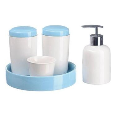 Imagem de Kit Higiene Quarto Bebê Infantil Bandeja Porta Algodão / 190 - PGB, Az