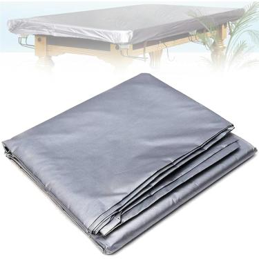 Imagem de Capa de mesa de bilhar, capa de mesa de bilhar à prova de poeira à prova d'água em pvc e proteção solar, com cordão para mesa de bilhar, 8 pés
