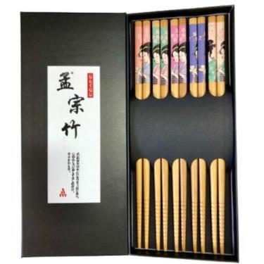 Imagem de Kit 5 Pares Hashi Gueixa Palitinho Japonês Reutilizável Presente - Sir