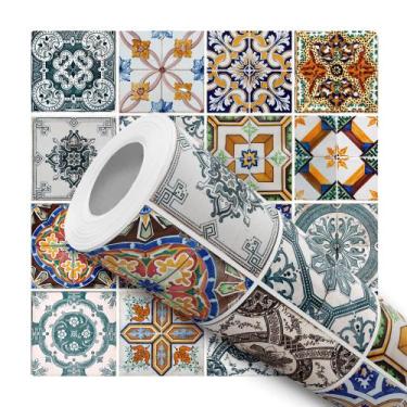 Imagem de Papel De Parede Vinílico Azulejo Português Retrô Cozinha 10m - DELIQUA