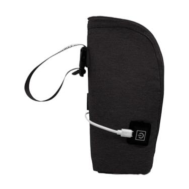 Imagem de Garende Aquecedor de mamadeiras, aquecedor, temperatura ajustável, aquecedor de mamadeiras USB, bolsa para mamadeiras de alimentação infantil para, Preto