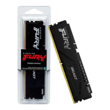 Imagem de Memoria 16gb Ddr5 6000 Cl36 1.35V Fury Beast Preto KF560C36BBE2-16 Kin
