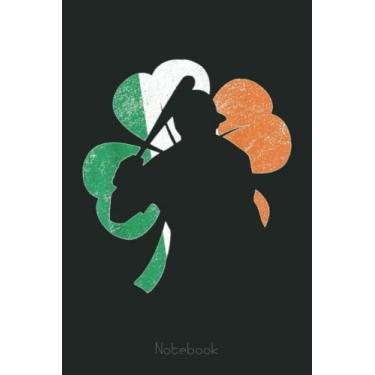 Imagem de St Patricks Day Boys Men Catcher Pitcher Shamrock Notebook: American Flag 4th of July USA Patriotic, Journal 6 x 9, 110 Page Blank Lined Paperback Journal/Notebook