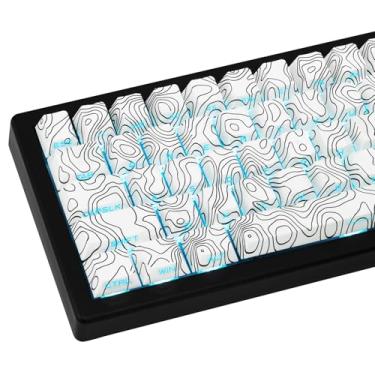 Imagem de GEKUCAP 131 teclas PBT branco topográfico lateral impresso subbrilho através de perfil cereja personalizado conjunto de teclas mecânicas para teclado mecânico Cherry Gateron MX Switches
