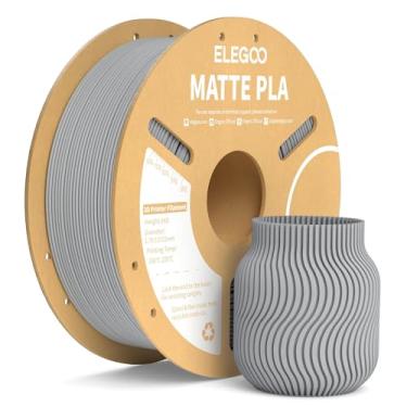 Imagem de ELEGOO Filamento Pla Fosco Cinza Ardósia 1Kg, Precisão Dimensional do Filamento Da Impressora 3D de 1,75Mm +/- 0,02Mm, Carretel de Papelão de 1Kg (2,2Lbs) para A Maioria Das Impressoras 3D Fdm