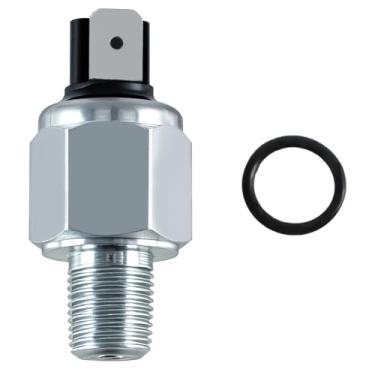 Imagem de EVRBUL Interruptor de freio de motocicleta Interruptor de luz de freio traseiro hidráulico compatível com Wide Glide Tour Glide Super Glide Sportster Low Rider Softail Substituto #: 72023-51A