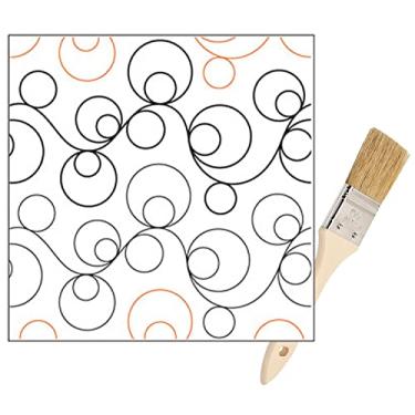 Imagem de Pantógrafos para rolo de papel acolchoado Longarm - Padrões de máquina de acolchoar de braço longo para confecção de colcha - Design de pantógrafos acolchoados de bolhas - conjunto inclui trilhos de