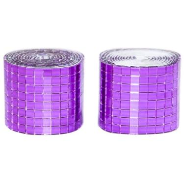 Imagem de Azulejos de mosaico autoadesivos, 3200 peças de azulejos de bola de discoteca, azulejos de mosaico de espelho de vidro de 5 x 5 mm, adesivo quadrado para vaso DIY, colagem de arte, molduras de fotos,