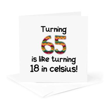 Imagem de A rotação de 65 anos é como girar 45 cm Celsius - Cartão comemorativo, 15 x 15 cm, único (gc_184964_5)