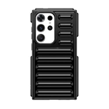 Imagem de Capa de celular luxuosa com almofada de ar listrada e à prova de choque para Samsung S24 Plus S23 Ultra FE A55 A35 A25 A15 A05 A05S M55 F55, preta, para Galaxy A25 5G