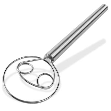 Imagem de MAXJOY batedor de massa dinamarquês maxjoy - batedor de pão com gancho de massa de aço inoxidável - batedor holandês tradicional - ferramenta manual para misturador de massa e ferramentas e