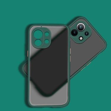 Imagem de Capa protetora à prova de choque, fosca e transparente para Xiaomi Mi 11 lite 4G 5G, capa de TPU fosca para Xiaomi Mi11 lite NE 5G, verde escuro, para Mi 11 Ultra