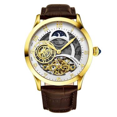 Imagem de Relógio Masculino Stuhrling Radiant 925 Automático 44mm, Marrom e Dourado