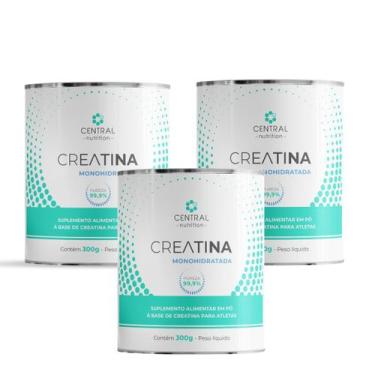 Imagem de Kit 3 Creatina Monohidratada  99,9%  Pureza 300g Central Nutrition, Se