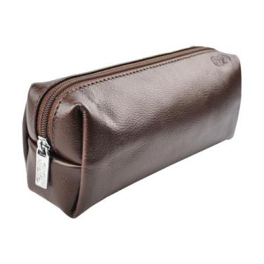 Imagem de Estojo / Necessaire PALERMO em Couro Galvani, Marrom café