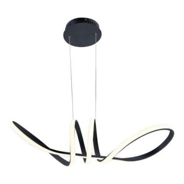 Imagem de Lustre pendente led infinito preto  tecnologia switch - LIMED MOGI