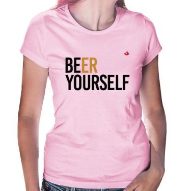 Imagem de Baby Look Beer Yourself - Foca na Moda, Rosa bebê, M