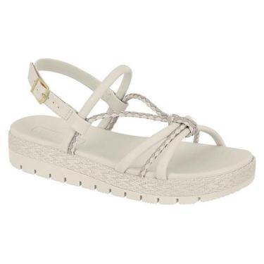 Imagem de Sandália Papete Feminina Flatform Boho Moleca Nó Tiras com Nó Confortá