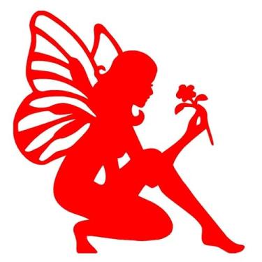 Imagem de Adesivo Decorativo Fada Flor decoração parede box banheiro (vermelho)