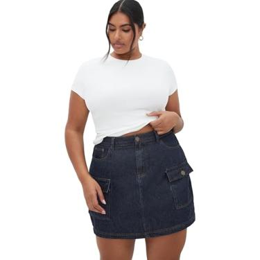 Imagem de City Chic Saia feminina plus size - Liv, Jeans escuro, 50