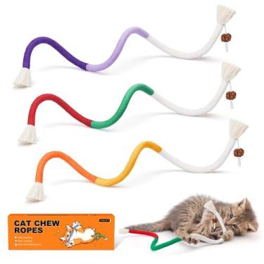 Imagem de Brinquedo para Gato Chew Ropes Potaroma com Catnip Recarregável - 3 Un