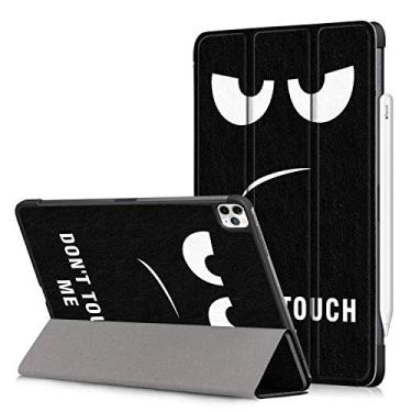 Imagem de Capa UUcover para Apple iPad Pro 11 polegadas 2020 2ª geração, suporte de couro PU com três dobras capa inteligente [suporte para Apple Pencil 2 carregamento] com capa de ativar/hibernar automática fina e leve, 02# Don't Touch Me
