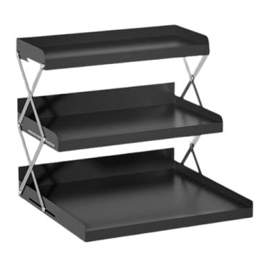 Imagem de YWJLQH Organizador de café Organizador da estação de café estável 3 camadas Caneca de caneca de caneca de caneca prateleira de armazenamento para, Preto