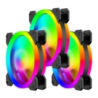 Imagem de Kit 3 Coolers Fan Gabinete Led Rgb 120Mm T-Dagger T-Tgf513