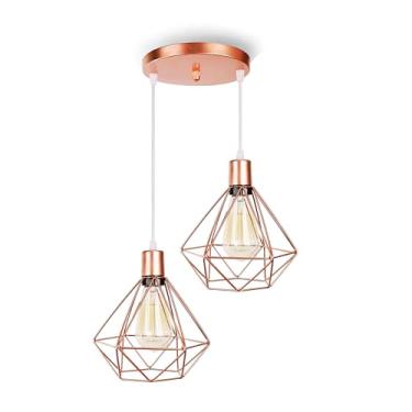 Imagem de Pendente Duplo Diamante Aramado Rose Gold Canopla Unica