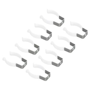 Imagem de Boxonly T10 Suporte de clipes U para suporte de montagem de lâmpada de LED Suporte de tubo fluorescente de aço inoxidável, braçadeiras de tubo, suporte de mola, clipes de ferramentas, branco, pacote
