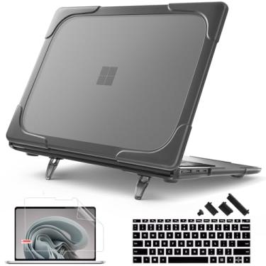 Imagem de Lepeoac Capa resistente para laptop Microsoft Surface de 13,8 polegadas, Windows 11 Copilot+ PC 2024, tela sensível ao toque da 7ª edição com suporte dobrável, capa de teclado e protetor de tela,