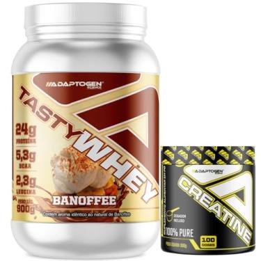 Imagem de Tasty Whey 3W Sabor Banoffee 900g + Creatina 300g - Adaptogen Science