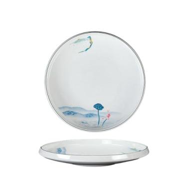 Imagem de Prato raso redondo de porcelana sintética para restaurante, prato anti-queda comercial -76025-12