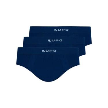 Imagem de Kit com 3 Cuecas Slip Lupo 681-001, Azul marinho, XG