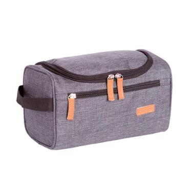 Imagem de Nécessaire Grande Masculina Com Alça Necessaire Sestini,  Cinza