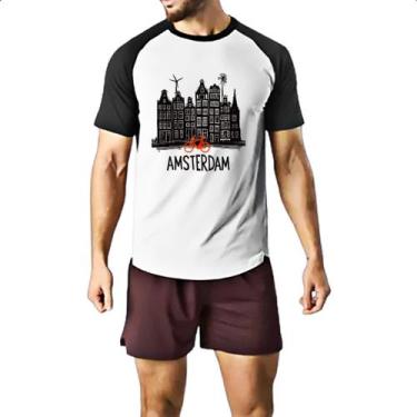 Imagem de Camiseta Raglan Amsterdam Pintura Nanquim - Alearts, GG