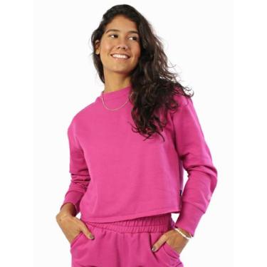 Imagem de Blusa Moletom Cropped Feminino - Lynn, Rosa, GG, Feminino