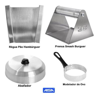 Imagem de Prensa Smash Burger Régua Pão Abafador Modelador De Ovo G7 - Aisa