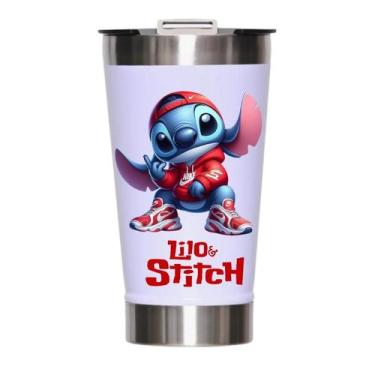 Imagem de Copo Termico Personalizado Lillo Stitch 475 Ml Com Tampa e Abridor de 