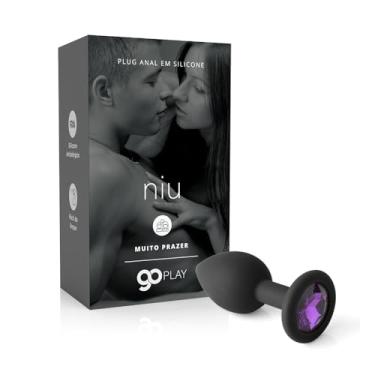 Imagem de Plug Anal em Silicone Go Play Niu Preto Base Segurança 7,5cm x 3cm Pequeno Discreto A Sós
