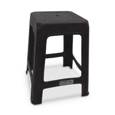 Imagem de Banco Banqueta Plástico até 100kg Marrom Coffee - INJEPLASTEC