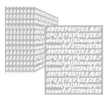 Imagem de Llewyn 2010 peças, 10 folhas, adesivos autoadesivos de vinil à prova d'água, números de caixa de correio, decalques do alfabeto para bricolage, janela, porta, placa, bicicleta, carro, laptop, álbum de