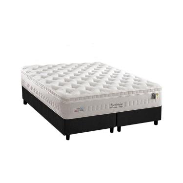 Imagem de Cama Box Queen: Colchão Molas MasterPocket Ensacadas Anjos Impressione + Base crc Suede...
