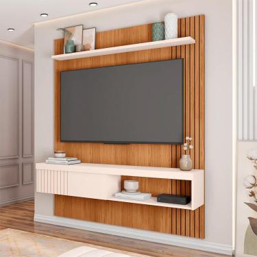 Imagem de Painel para TV até 65 Polegadas Jade 1 pt Freijó e Off White 150 cm