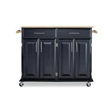Imagem de Carrinho de Armazenamento Carrinho de cozinha com armazenamento, armário de cozinha, carrinho de cozinha com rodas, preto Carrinho de Armazenamento