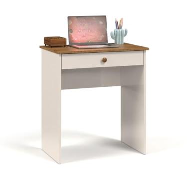 Imagem de Mesa para Computador ou Notebook com Gaveta Prisma - Cores (ESTILO - OFF WHITE/FREIJÓ)