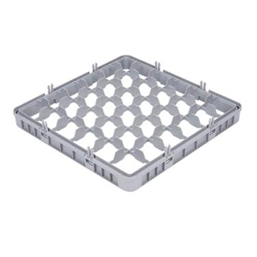 Imagem de Restaurantware Clean Tek Extensor profissional de rack de vidro meia gota, 1 unidade com 36 compartimentos, suporte de polipropileno resistente, extensor de lava-louças cinza para restaurantes