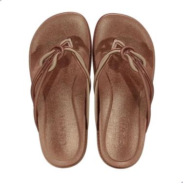 Imagem de Tamanco Feminino Rasteira Grendha Elos Rose Bege