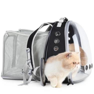 Imagem de Mochila Cat Carrier LOLLIMEOW Bubble expansível preta
