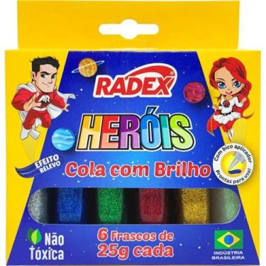 Imagem de Cola com Glitter 25G - Estojo com 6 Cores - Radex